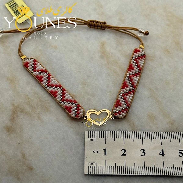 دستبند بند میوکی قلب دو لاین طلا